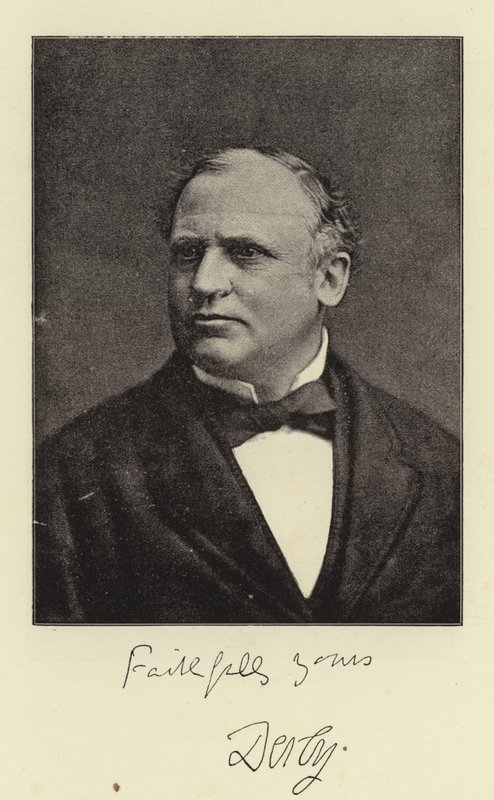 The Right Hon the Earl of Derby, KG av English Photographer