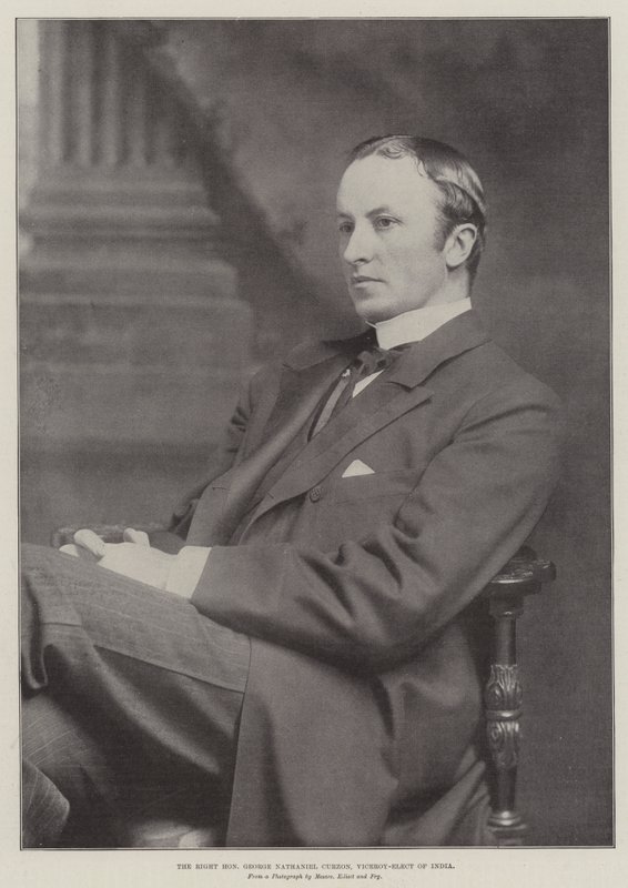 Rätten ärade George Nathaniel Curzon, vicekung-tillträdande Indien av English Photographer