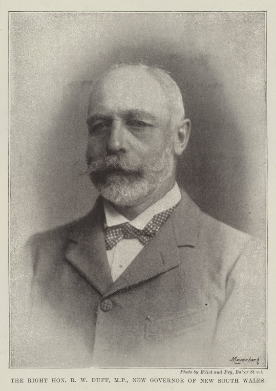 The Right Honourable R W Duff, MP, Ny guvernör i New South Wales av English Photographer