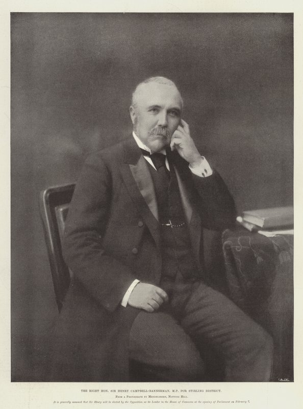Rätten ärade Sir Henry Campbell-Bannerman, MP för Stirling District av English Photographer