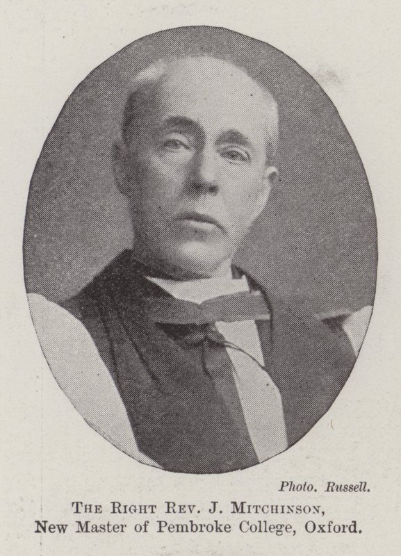 Den högra pastor J Mitchinson, ny magister vid Pembroke College, Oxford av English Photographer