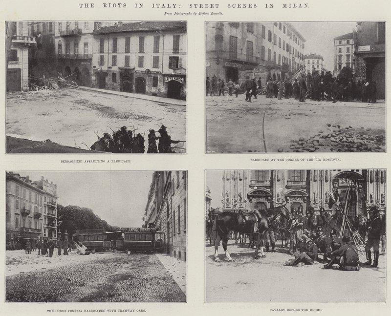 Upploppen i Italien, Gatuscener i Milano av English Photographer