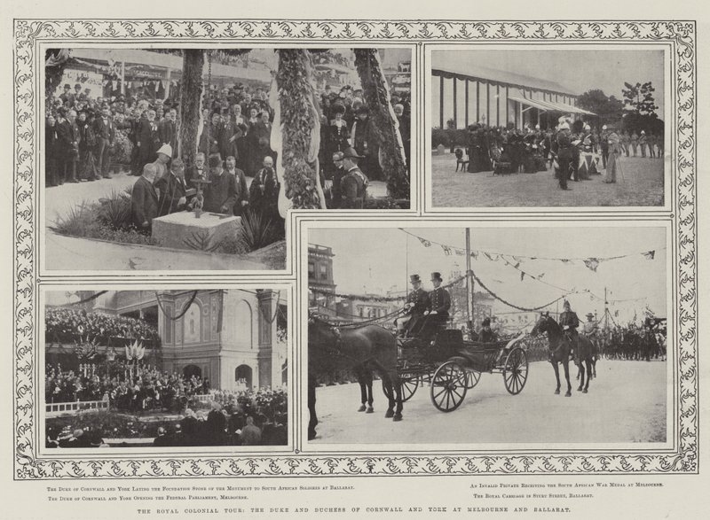 Royal Colonial Tour, hertigen och hertiginnan av Cornwall och York i Melbourne och Ballarat av English Photographer
