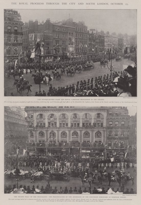 The Royal Progress through the City och South London, 25 oktober av English Photographer