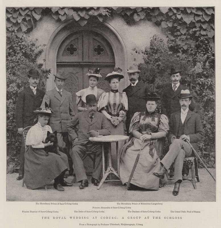 Det kungliga bröllopet i Coburg, en grupp på slottet av English Photographer