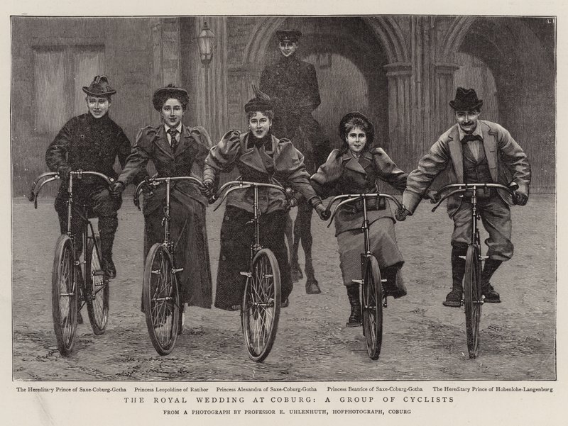 Det kungliga bröllopet i Coburg, en grupp cyklister av English Photographer