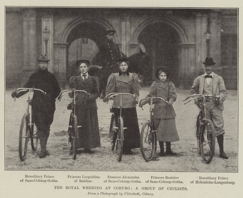 Det kungliga bröllopet i Coburg, en grupp cyklister av English Photographer
