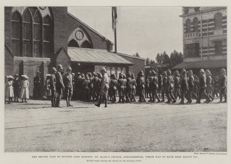 Den andra planen att mörda Lord Roberts, St Marys Church, Johannesburg, som skulle ha sprängts av English Photographer