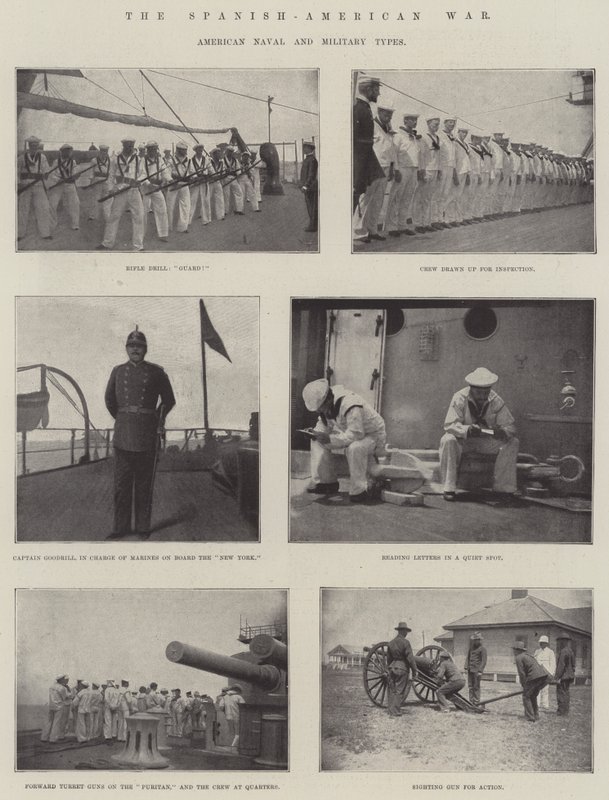 Det spansk-amerikanska kriget, amerikanska sjö- och militära typer av English Photographer