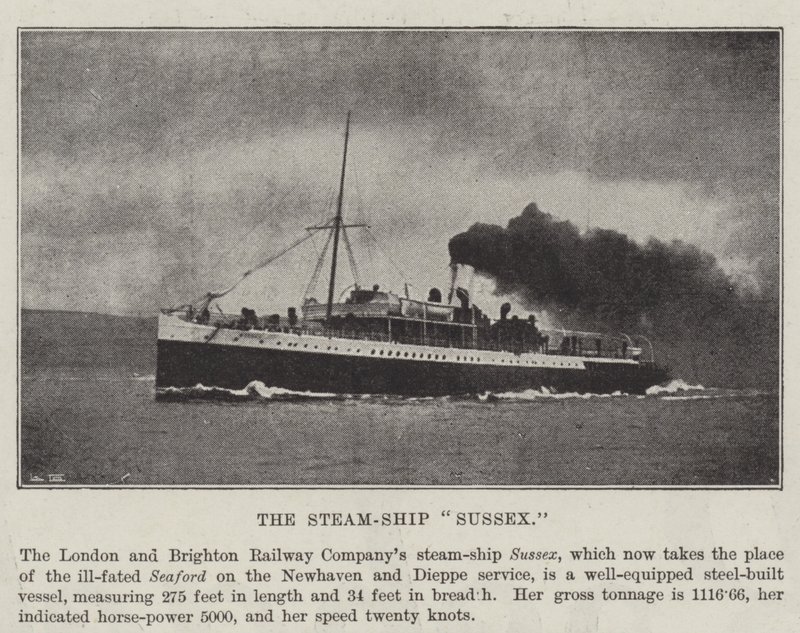 Steam-Ship Sussex av English Photographer