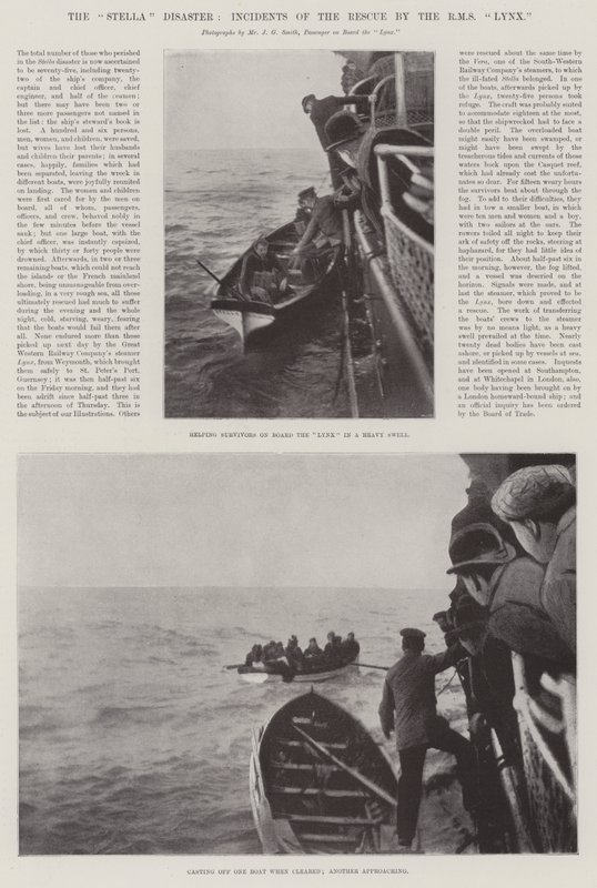 Stella-katastrofen, Incidents of the Rescue av RMS Lynx av English Photographer