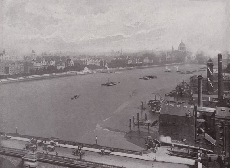 Themsen och östra delen av Victoria Embankment av English Photographer