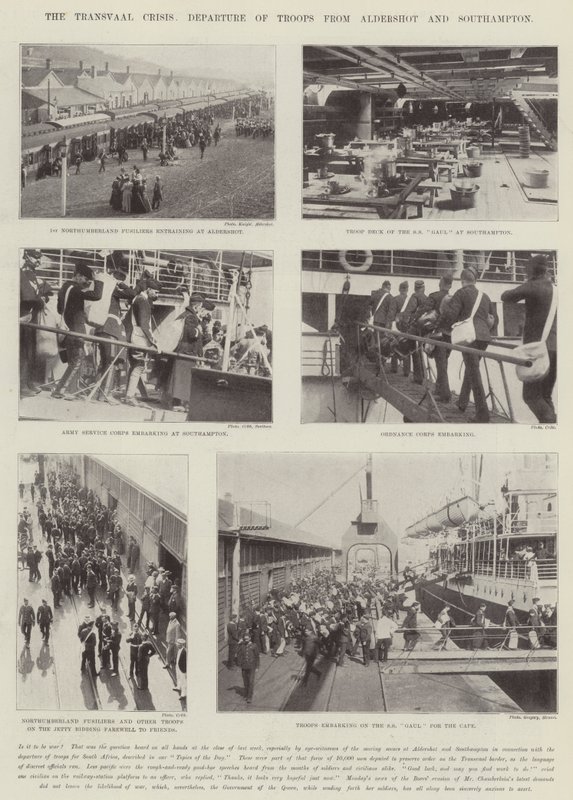 Transvaal-krisen, truppernas avgång från Aldershot och Southampton av English Photographer