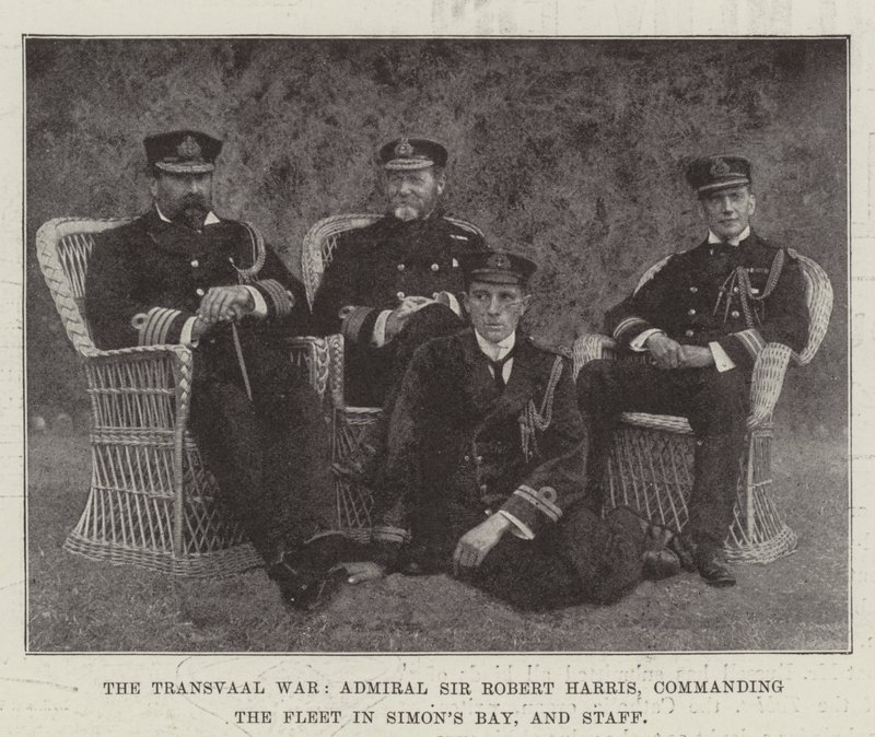 Transvaalkriget, amiral Sir Robert Harris, befälhavande över flottan i Simons Bay, och Staff av English Photographer