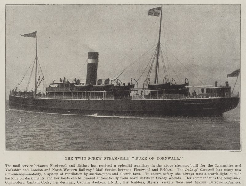 The Twin-Screw Steam-Ship Duke of Cornwall av English Photographer