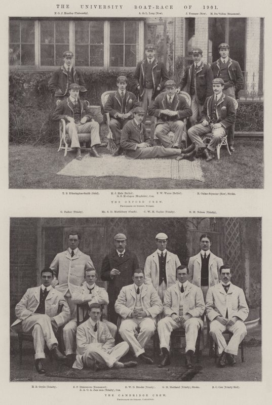 Universitetets båtkapplöpning 1901 av English Photographer