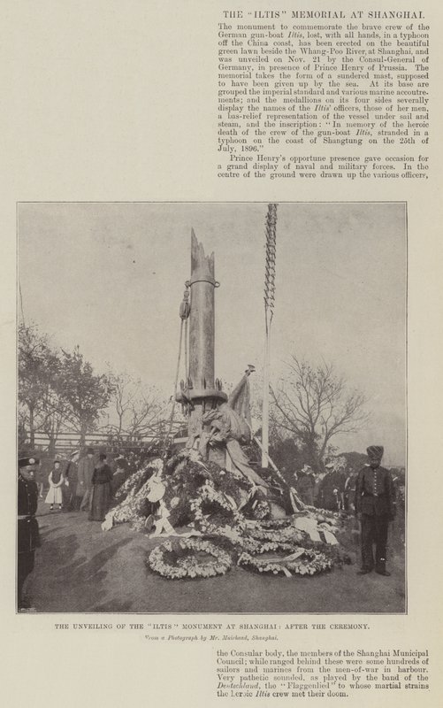 Avtäckningen av Iltis-monumentet i Shanghai, efter ceremonin av English Photographer