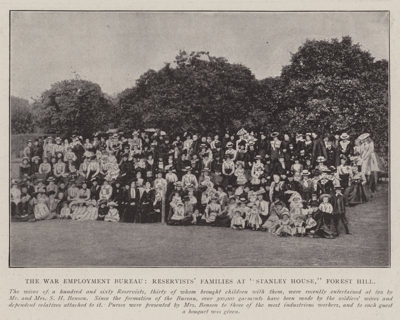 War Employment Bureau, reservistfamiljer vid Stanley House, Forest Hill av English Photographer