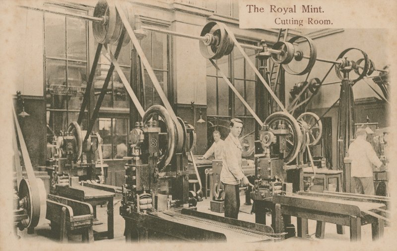 Styckningsrummet på Royal Mint, London av English Photographer