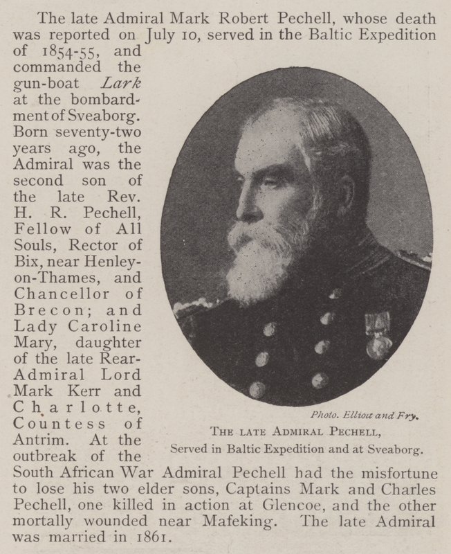 Framlidne amiral Pechell, tjänstgjorde i Baltic Expedition och på Sveaborg av English Photographer