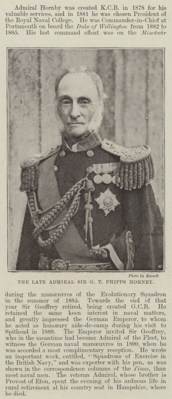 Den bortgångne amiralen Sir G T Phipps Hornby av English Photographer
