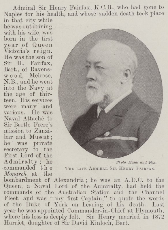 Den bortgångne amiralen Sir Henry Fairfax av English Photographer