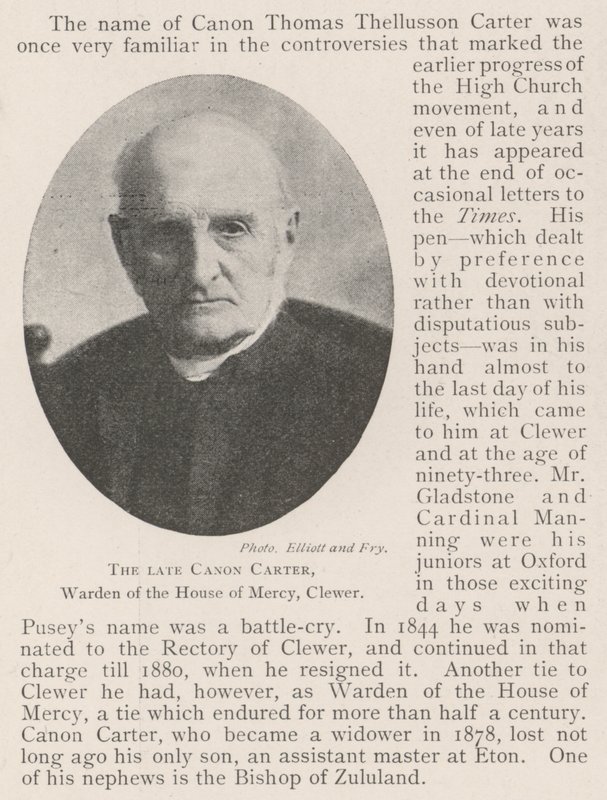Den bortgångne Canon Carter, Warden of the House of Mercy, Clewer av English Photographer