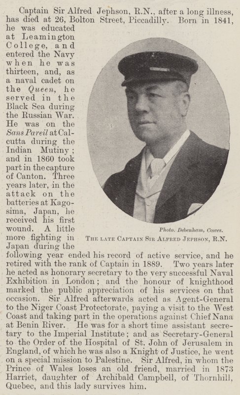Den bortgångne kaptenen Sir Alfred Jephson, RN av English Photographer