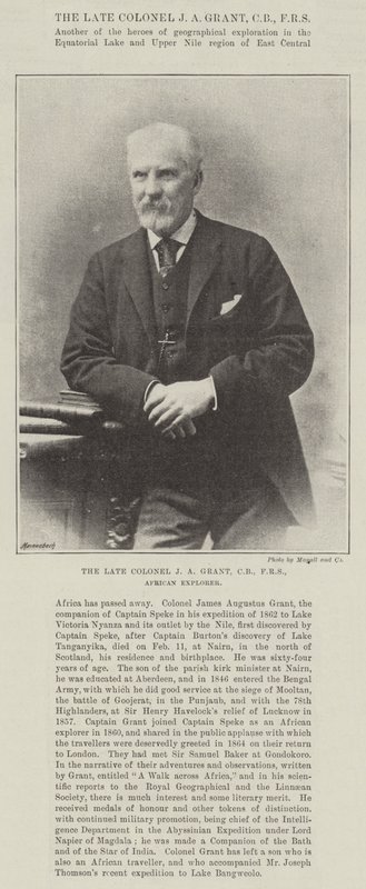 Den framlidne översten J A Grant, CB, FRS, African Explorer av English Photographer