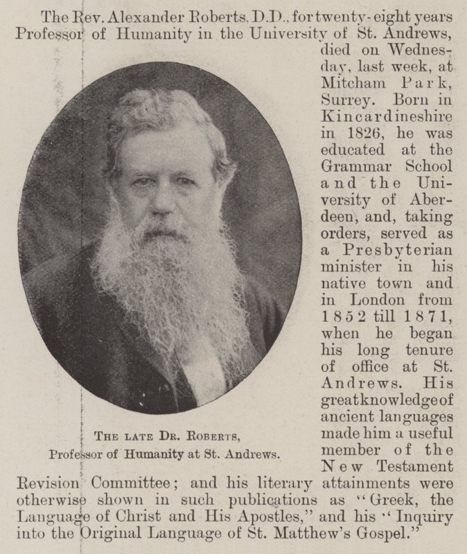 Den avlidne Dr Roberts, professor i mänsklighet vid St Andrews av English Photographer