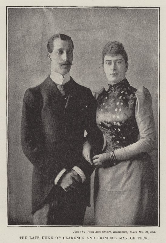 Den bortgångne hertigen av Clarence och prinsessan May av Teck av English Photographer