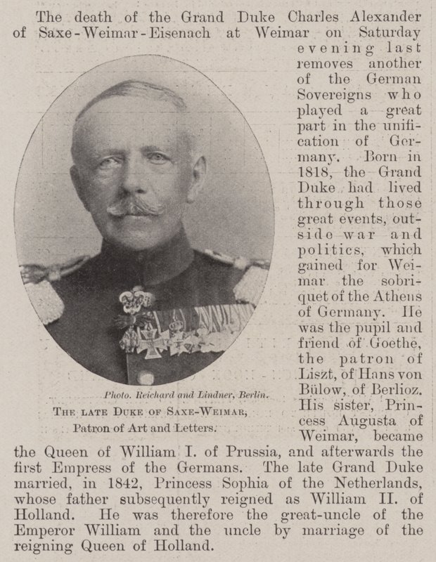 Den bortgångne hertigen av Saxe-Weimar, beskyddare av konst och bokstäver av English Photographer