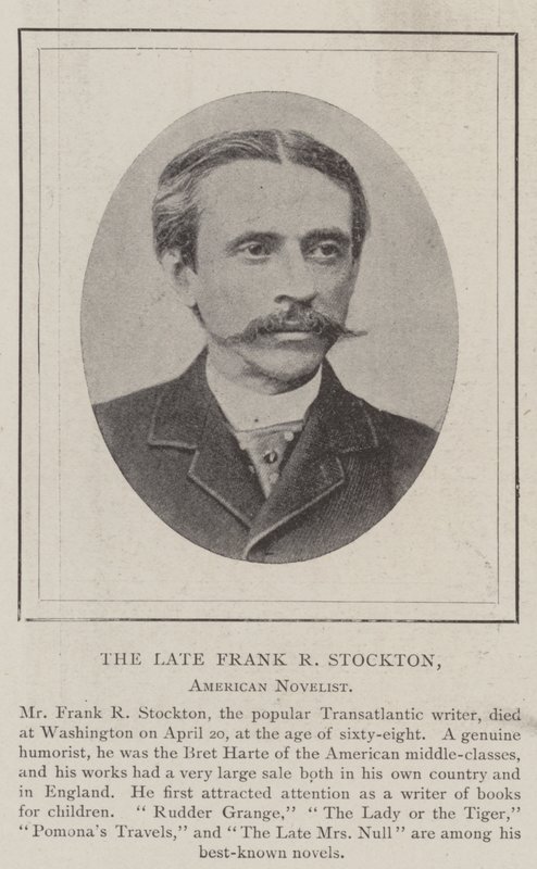 Den avlidne Frank R Stockton, amerikansk romanförfattare av English Photographer