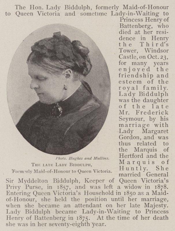 Den avlidna Lady Biddulph, tidigare brudtärna till drottning Victoria av English Photographer