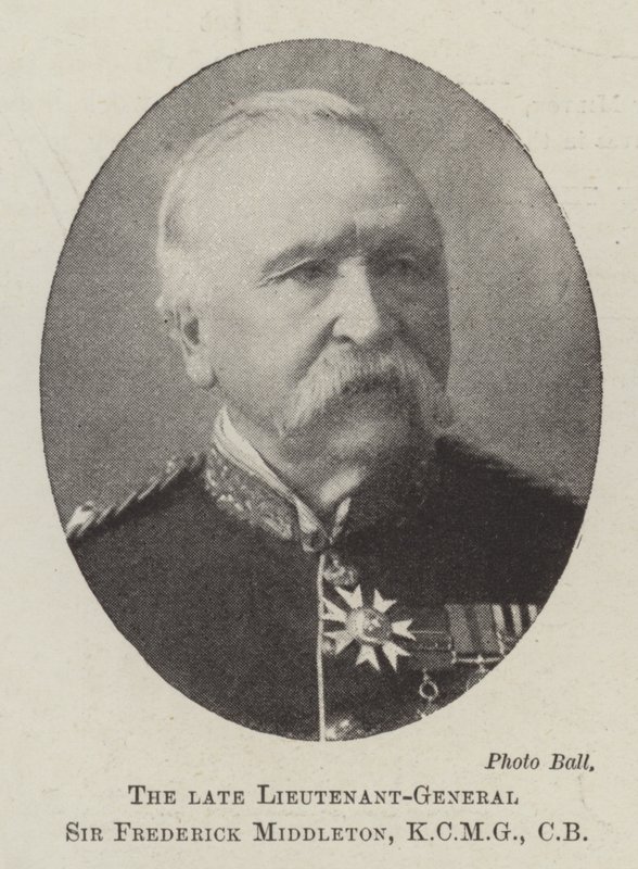 Den avlidne generallöjtnanten Sir Frederick Middleton, KCMG, CB av English Photographer