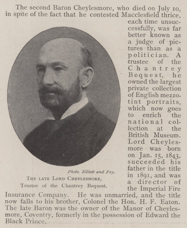 Den framlidne Lord Cheylesmore, förvaltare av Chantrey-legatet av English Photographer