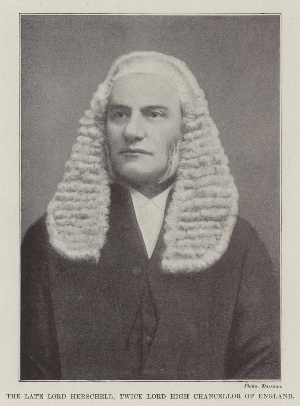 Den bortgångne Lord Herschell, Twice Lord High Chancellor of England av English Photographer