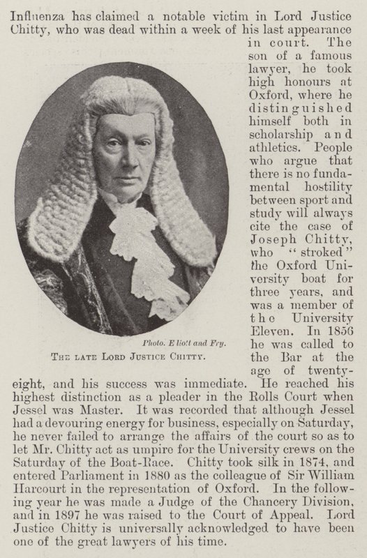 Den bortgångne Lord Justice Chitty av English Photographer