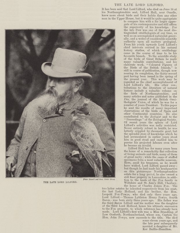 Den bortgångne Lord Lilford av English Photographer