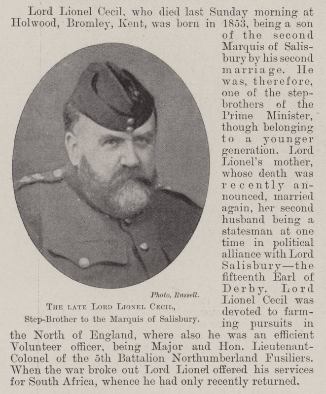 Den bortgångne Lord Lionel Cecil, styvbror till markisen av Salisbury av English Photographer