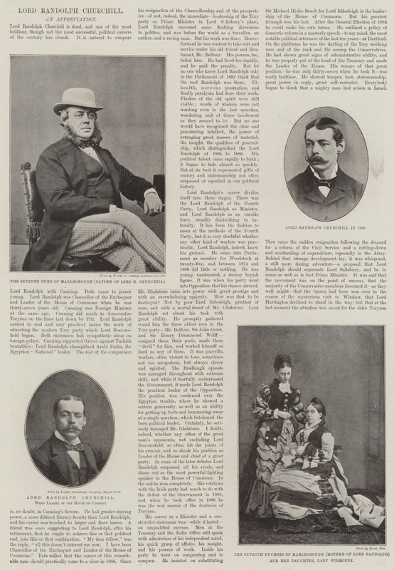 Den bortgångne Lord Randolph Churchill av English Photographer