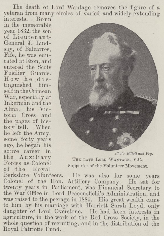 Den bortgångne Lord Wantage, VC, anhängare av volontärrörelsen av English Photographer