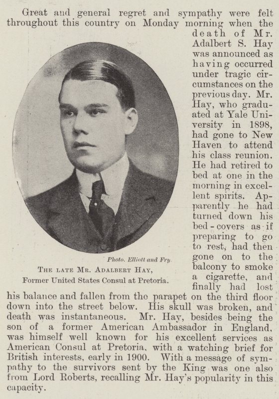 Den framlidne herr Adalbert Hay, tidigare USA-konsul i Pretoria av English Photographer