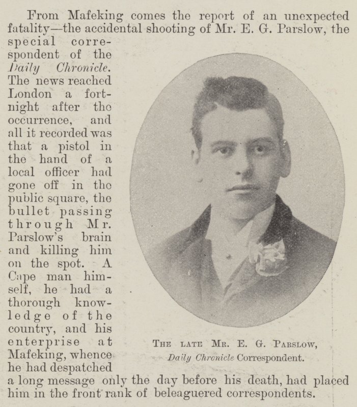 Den bortgångne Mr E G Parslow, Daily Chronicle Correspondent av English Photographer