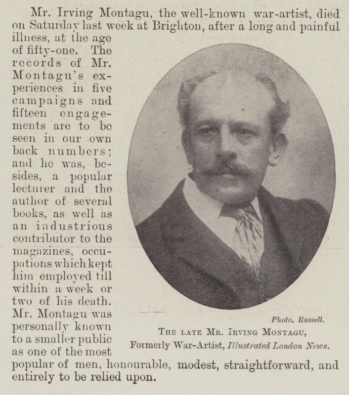 Den bortgångne Mr Irving Montagu, tidigare krigskonstnär, Illustrated London News av English Photographer