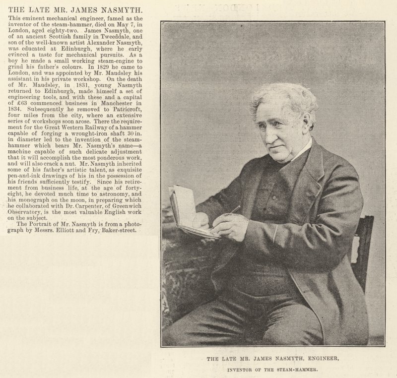 Den bortgångne herr James Nasmyth, ingenjör, uppfinnare av Steam-Hammer av English Photographer