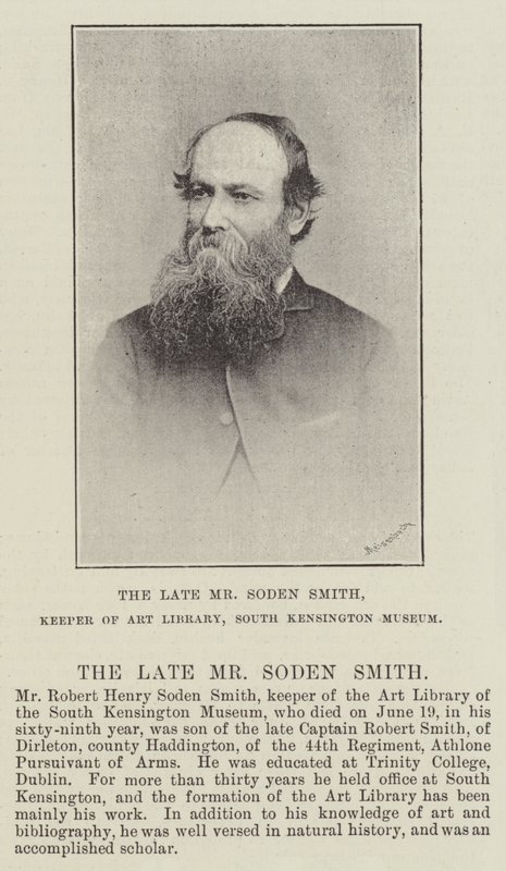 Den framlidne Mr Soden Smith, Keeper of Art Library, South Kensington Museum av English Photographer