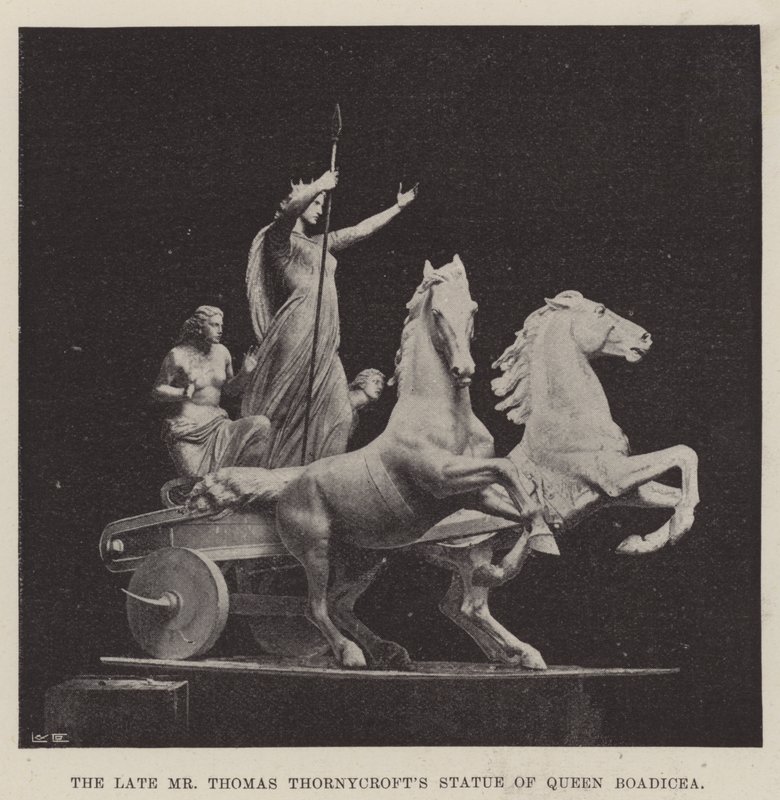 Den framlidne herr Thomas Thornycrofts staty av drottning Boadicea av English Photographer