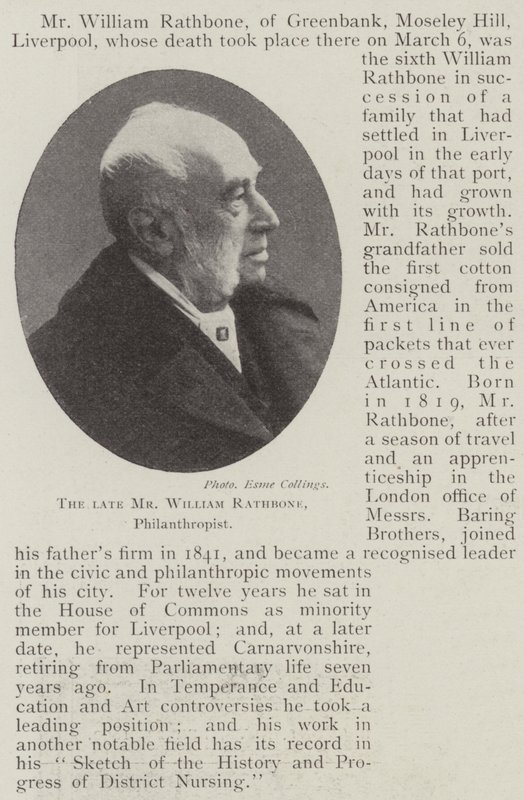 Den bortgångne Mr William Rathbone, filantrop av English Photographer