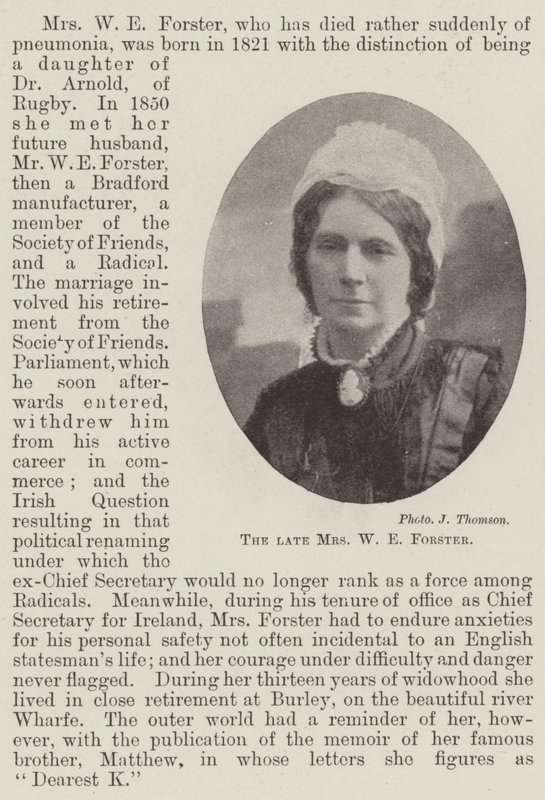 Den framlidna fru W E Forster av English Photographer